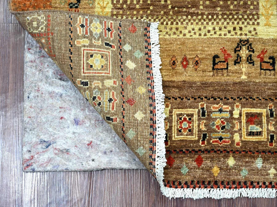 2'9" x 6'0" New Hand Knotted Brown Wool Runner Oriental Rug - MOA10222867