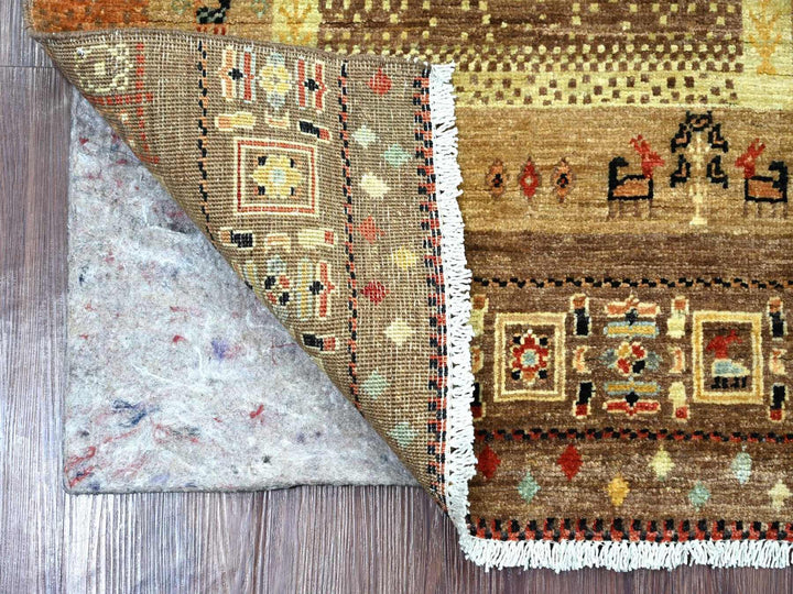 2'9" x 6'0" New Hand Knotted Brown Wool Runner Oriental Rug - MOA10222867