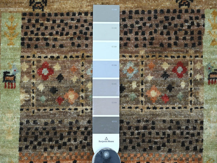 2'9" x 6'0" New Hand Knotted Brown Wool Runner Oriental Rug - MOA10222867