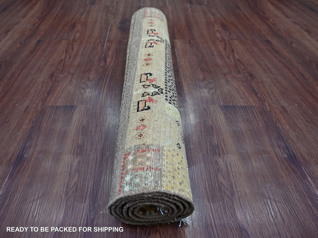 2'9" x 6'0" New Hand Knotted Brown Wool Runner Oriental Rug - MOA10222867