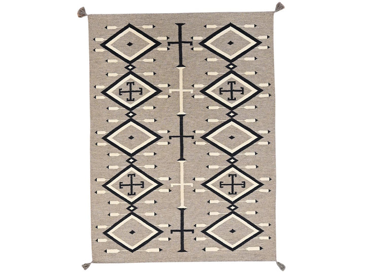 5'2" x 7'0" New Hand Woven Brown Wool Rectangle Oriental Rug - MOA1022286