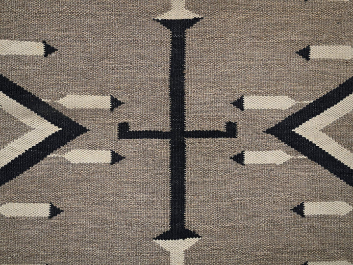5'2" x 7'0" New Hand Woven Brown Wool Rectangle Oriental Rug - MOA1022286