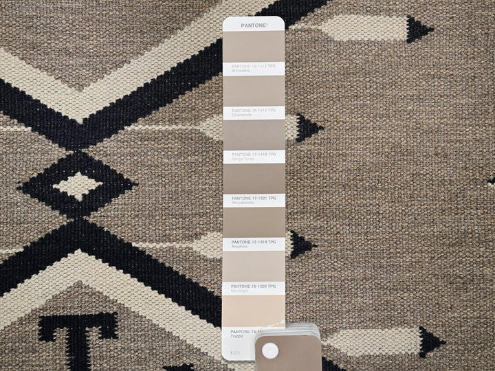 5'2" x 7'0" New Hand Woven Brown Wool Rectangle Oriental Rug - MOA1022286