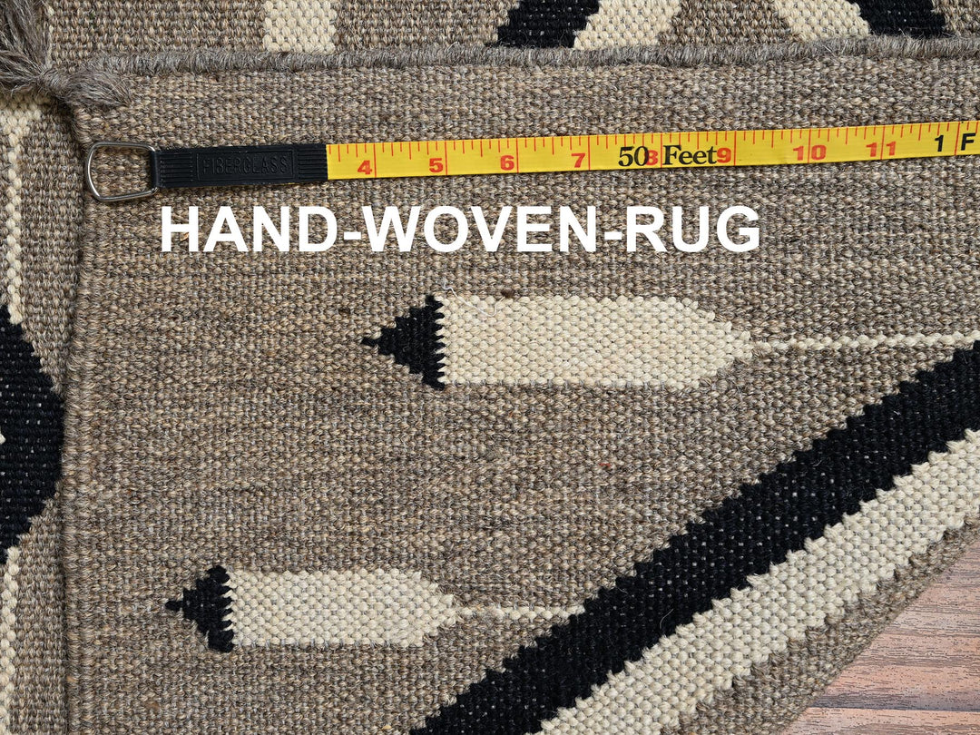 5'2" x 7'0" New Hand Woven Brown Wool Rectangle Oriental Rug - MOA1022286