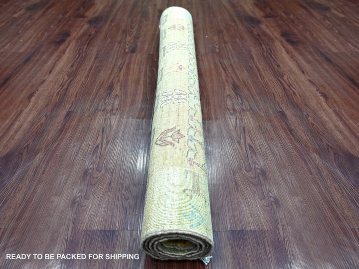 4'0" x 5'7" New Hand Knotted Brown Wool Rectangle Oriental Rug - MOA10222870
