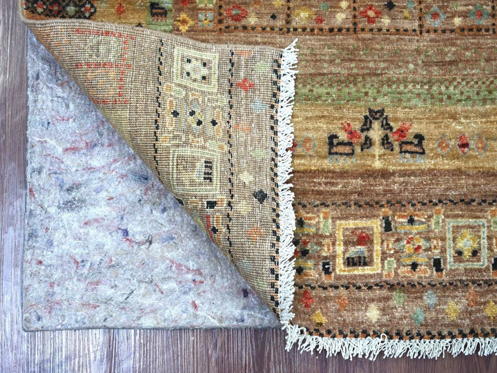 4'0" x 5'10" New Hand Knotted Brown Wool Rectangle Oriental Rug - MOA10222871