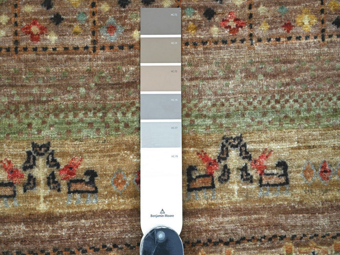 4'0" x 5'10" New Hand Knotted Brown Wool Rectangle Oriental Rug - MOA10222871