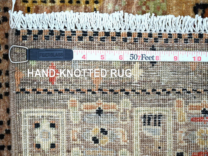 4'0" x 5'10" New Hand Knotted Brown Wool Rectangle Oriental Rug - MOA10222871