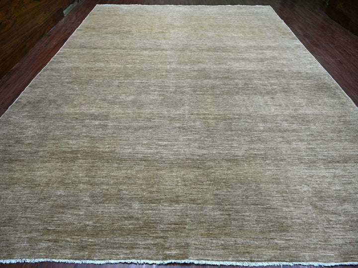 11'8" x 15'3" New Hand Knotted Brown Wool Rectangle Oriental Rug - MOA10222872