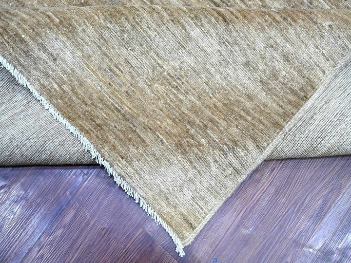 11'8" x 15'3" New Hand Knotted Brown Wool Rectangle Oriental Rug - MOA10222872
