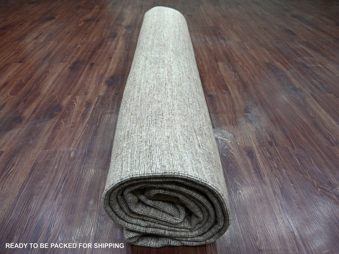 11'8" x 15'3" New Hand Knotted Brown Wool Rectangle Oriental Rug - MOA10222872