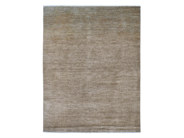 7'8" x 9'10" New Hand Knotted Brown Wool Rectangle Oriental Rug - MOA10222873