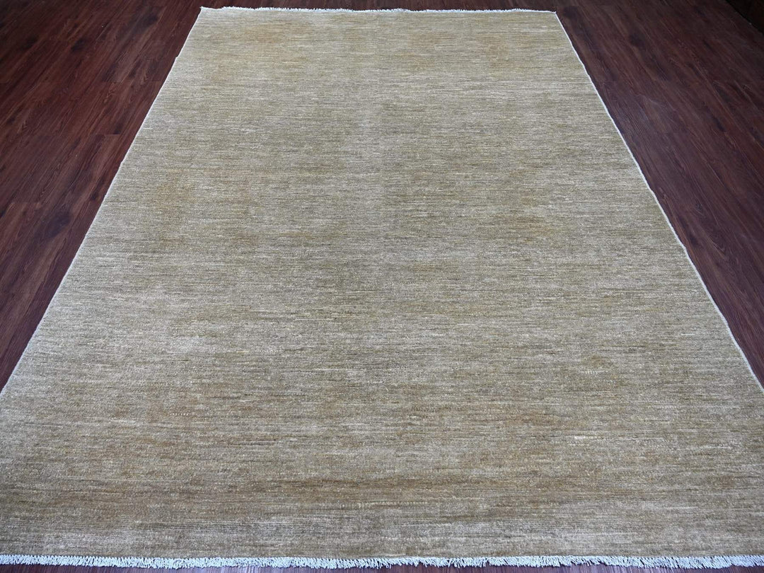 7'8" x 9'10" New Hand Knotted Brown Wool Rectangle Oriental Rug - MOA10222873