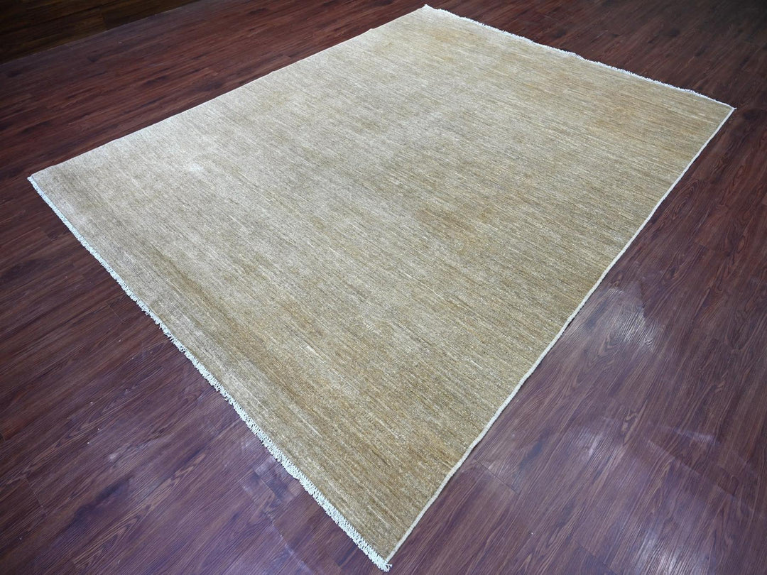 7'8" x 9'10" New Hand Knotted Brown Wool Rectangle Oriental Rug - MOA10222873