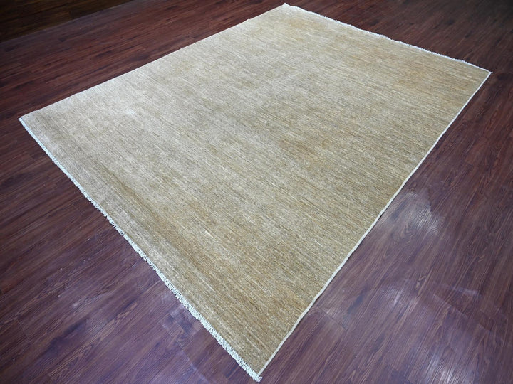 7'8" x 9'10" New Hand Knotted Brown Wool Rectangle Oriental Rug - MOA10222873
