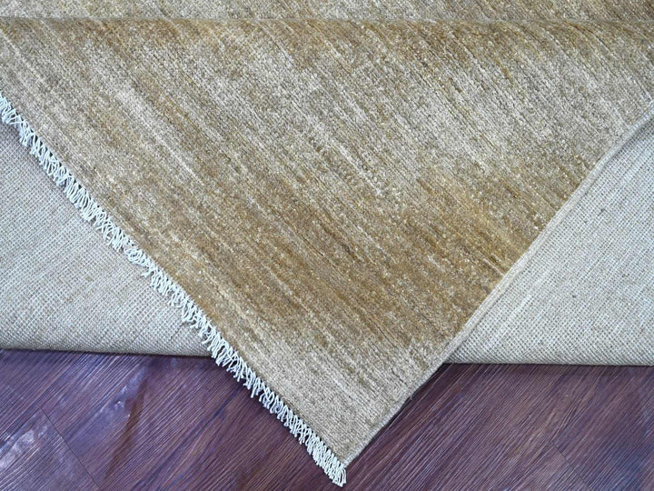 7'8" x 9'10" New Hand Knotted Brown Wool Rectangle Oriental Rug - MOA10222873