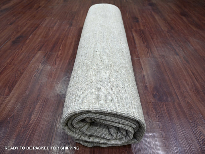 7'8" x 9'10" New Hand Knotted Brown Wool Rectangle Oriental Rug - MOA10222873