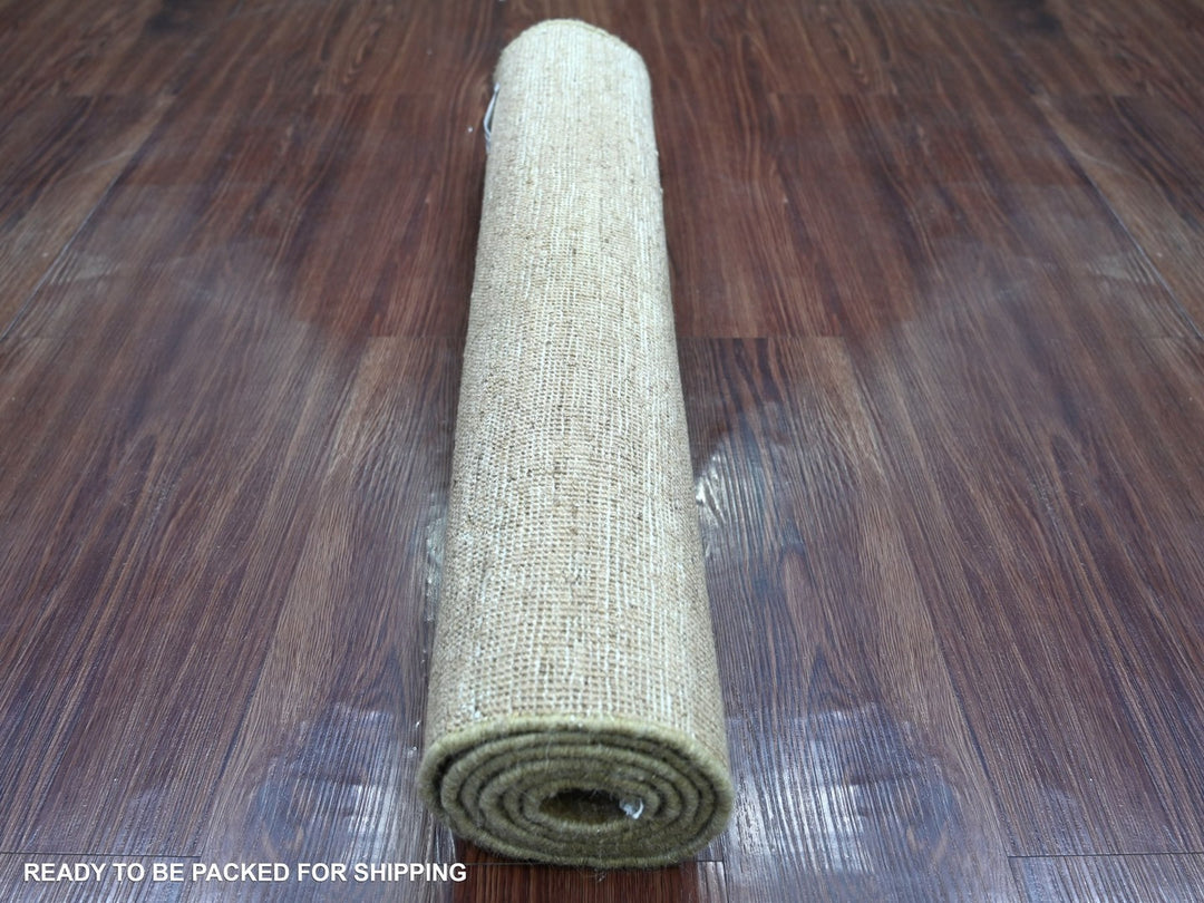 2'6" x 5'8" New Hand Knotted Brown Wool Runner Oriental Rug - MOA10222874