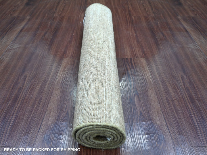 2'6" x 5'8" New Hand Knotted Brown Wool Runner Oriental Rug - MOA10222874
