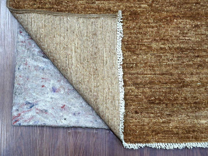 2'7" x 11'2" New Hand Knotted Brown Wool Runner Oriental Rug - MOA10222875