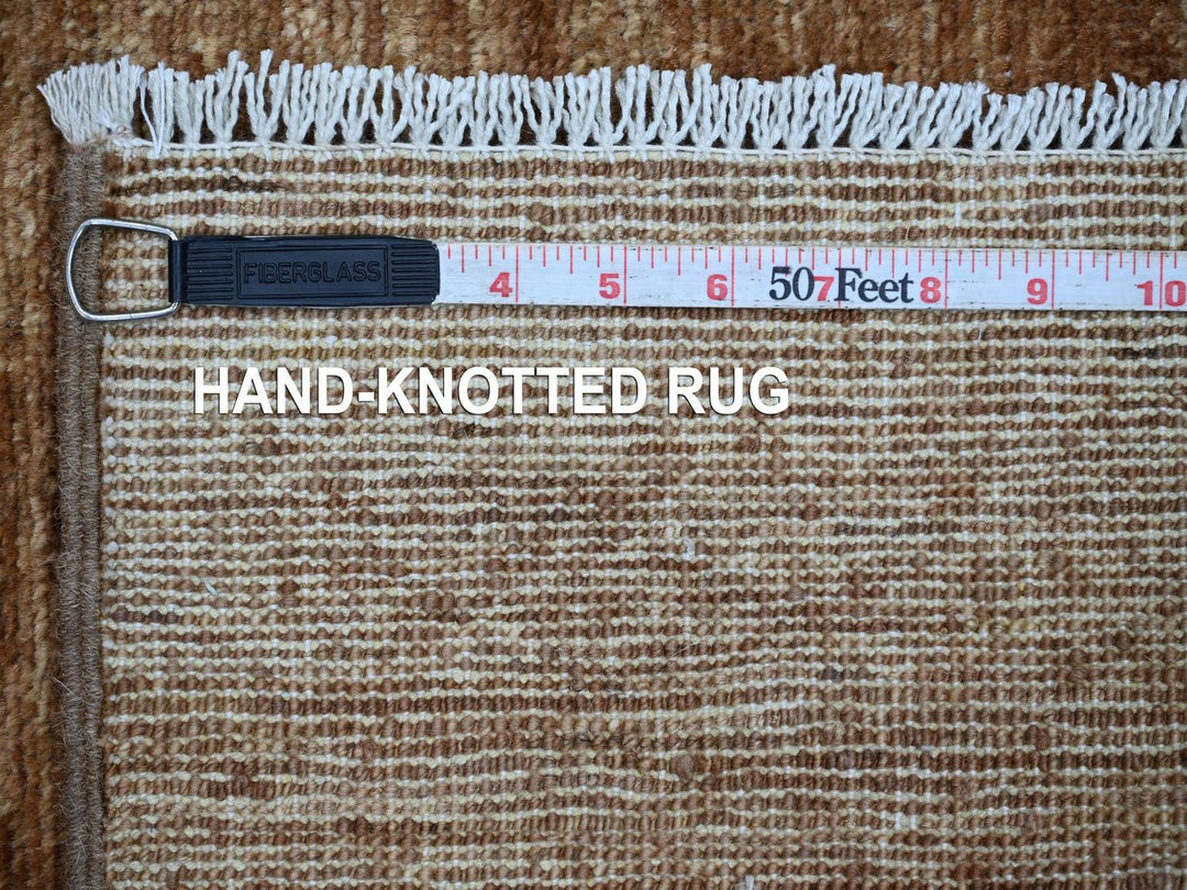 2'7" x 11'2" New Hand Knotted Brown Wool Runner Oriental Rug - MOA10222875