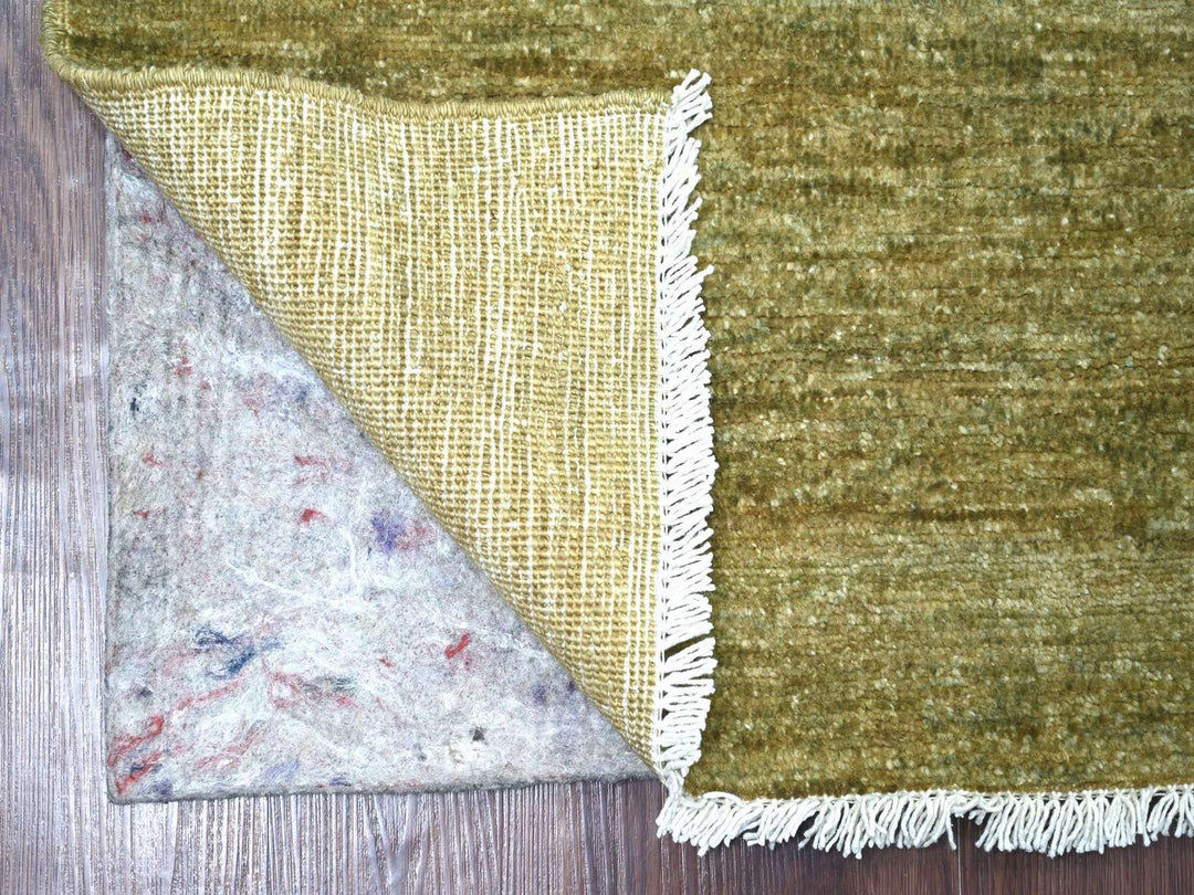 2'5" x 7'6" New Hand Knotted Green Wool Runner Oriental Rug - MOA10222876