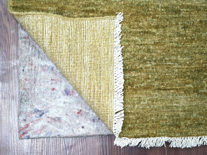 2'5" x 7'6" New Hand Knotted Green Wool Runner Oriental Rug - MOA10222876
