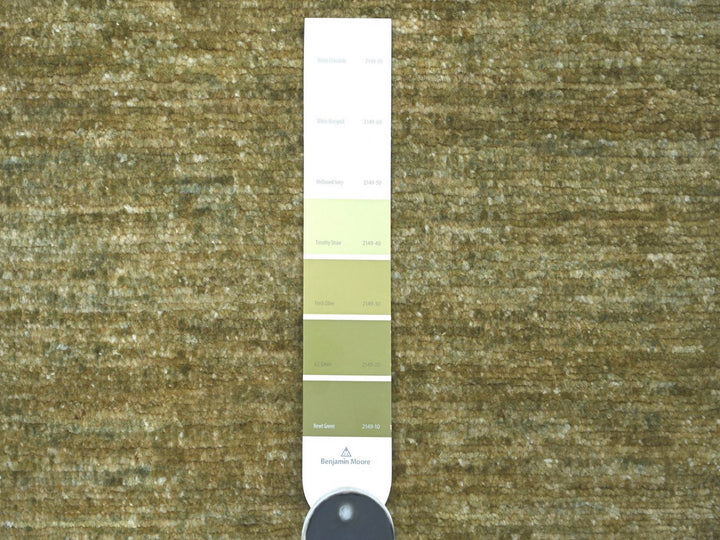 2'5" x 7'6" New Hand Knotted Green Wool Runner Oriental Rug - MOA10222876