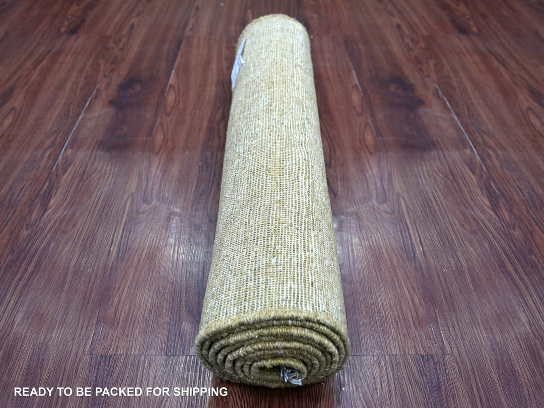 2'5" x 7'6" New Hand Knotted Green Wool Runner Oriental Rug - MOA10222876