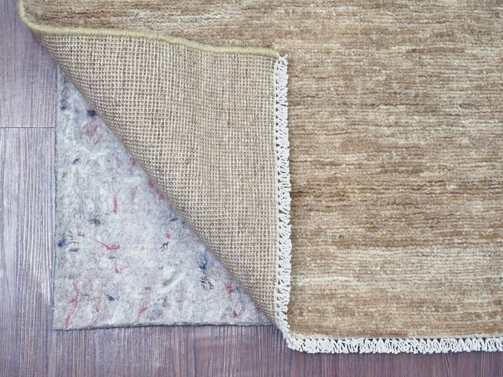2'5" x 11'4" New Hand Knotted Brown Wool Runner Oriental Rug - MOA10222877