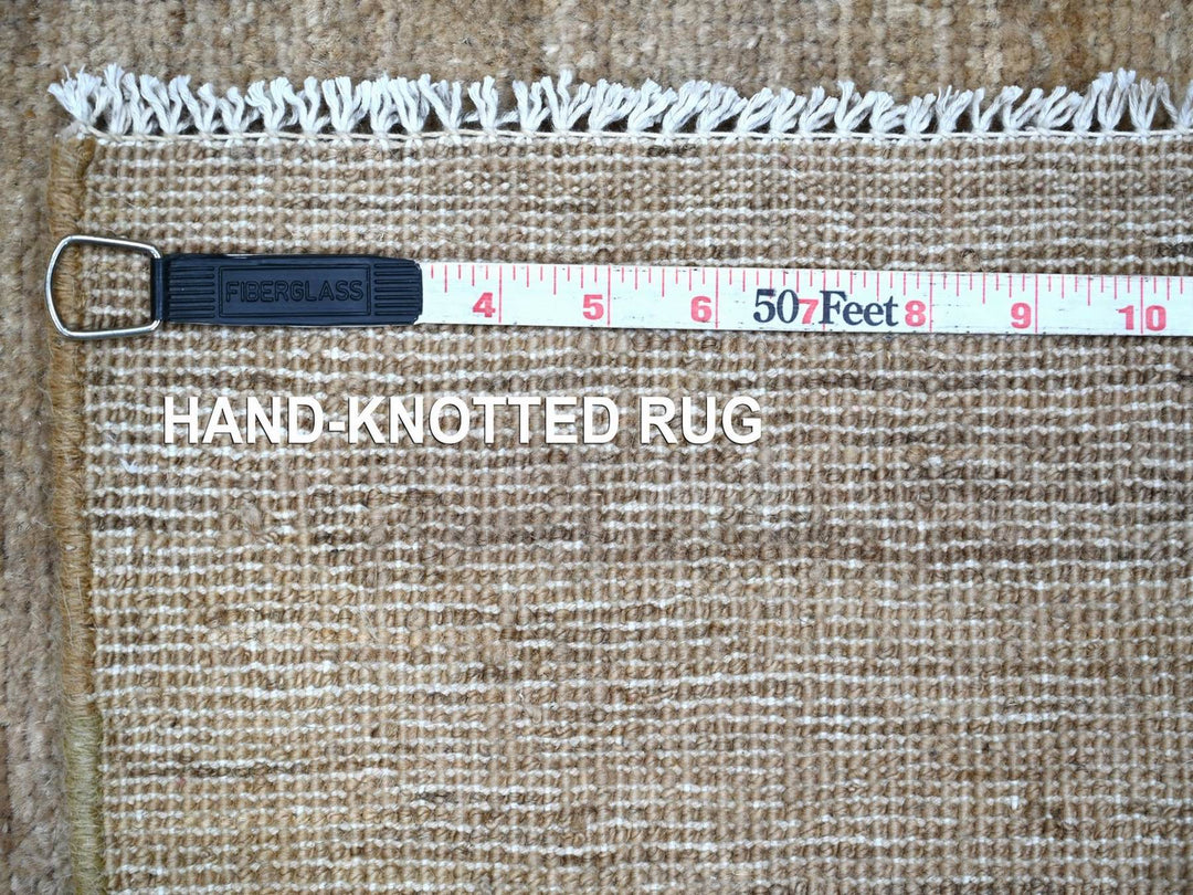 2'5" x 11'4" New Hand Knotted Brown Wool Runner Oriental Rug - MOA10222877