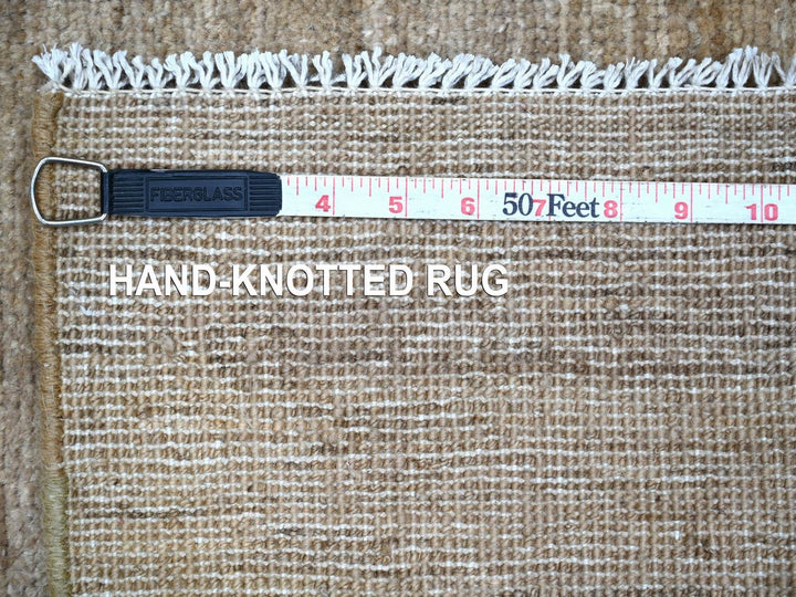 2'5" x 11'4" New Hand Knotted Brown Wool Runner Oriental Rug - MOA10222877