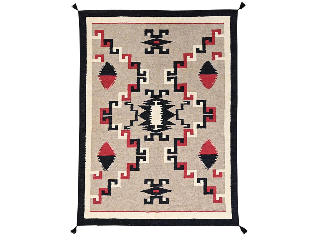 5'1" x 7'2" New Hand Woven Brown Wool Rectangle Oriental Rug - MOA1022287