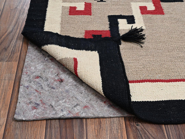 5'1" x 7'2" New Hand Woven Brown Wool Rectangle Oriental Rug - MOA1022287