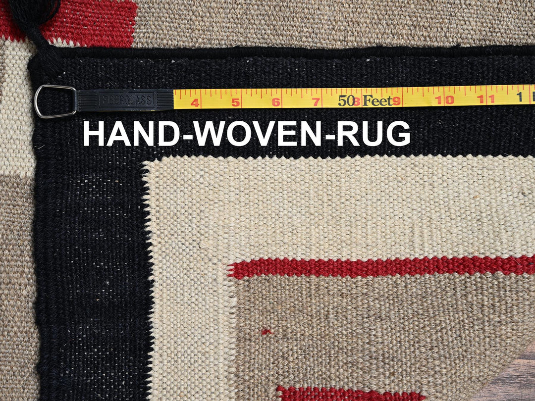 5'1" x 7'2" New Hand Woven Brown Wool Rectangle Oriental Rug - MOA1022287