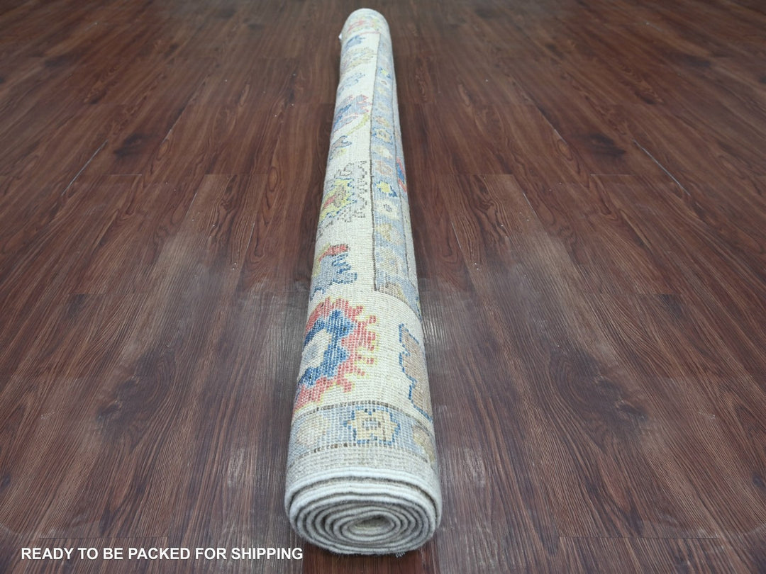 6'2" x 8'10" New Hand Knotted Grey Wool Rectangle Oriental Rug - MOA10222881