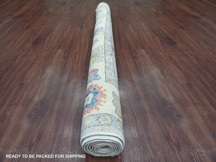 6'2" x 8'10" New Hand Knotted Grey Wool Rectangle Oriental Rug - MOA10222881