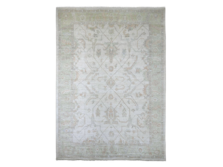 10'0" x 13'7" New Hand Knotted Grey Wool Rectangle Oriental Rug - MOA10222884