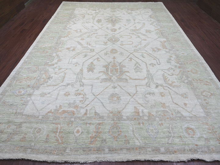 10'0" x 13'7" New Hand Knotted Grey Wool Rectangle Oriental Rug - MOA10222884