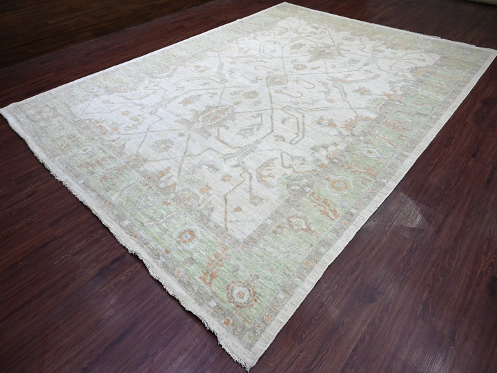 10'0" x 13'7" New Hand Knotted Grey Wool Rectangle Oriental Rug - MOA10222884