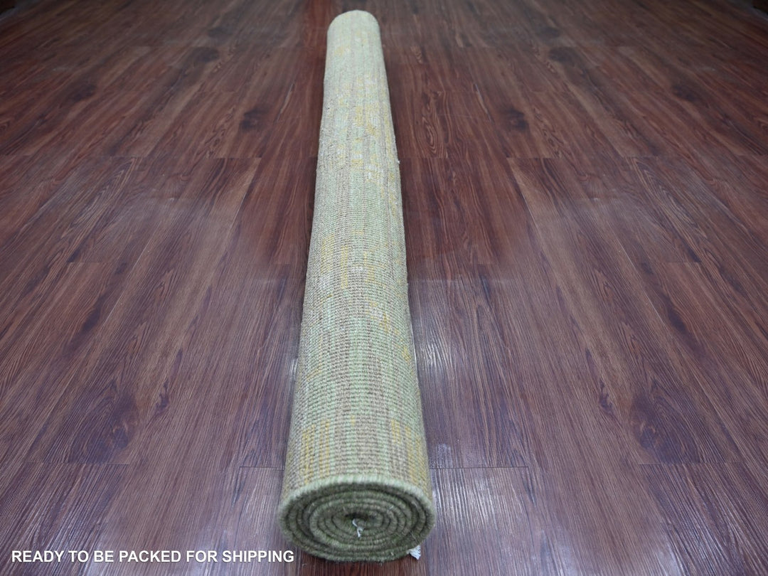 5'11" x 8'9" New Hand Knotted Grey Wool Rectangle Oriental Rug - MOA10222887