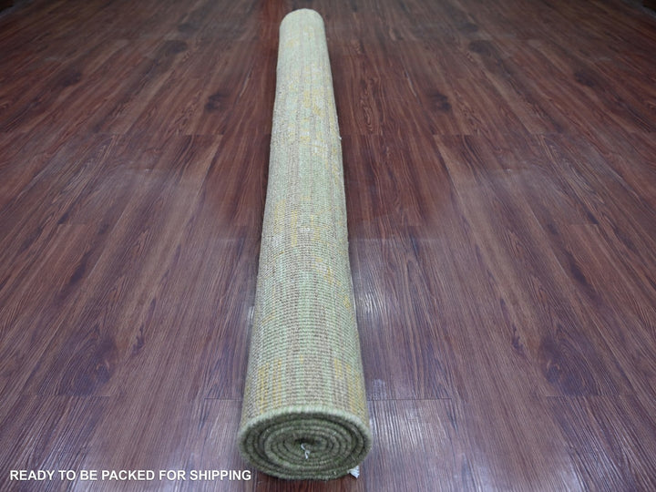 5'11" x 8'9" New Hand Knotted Grey Wool Rectangle Oriental Rug - MOA10222887