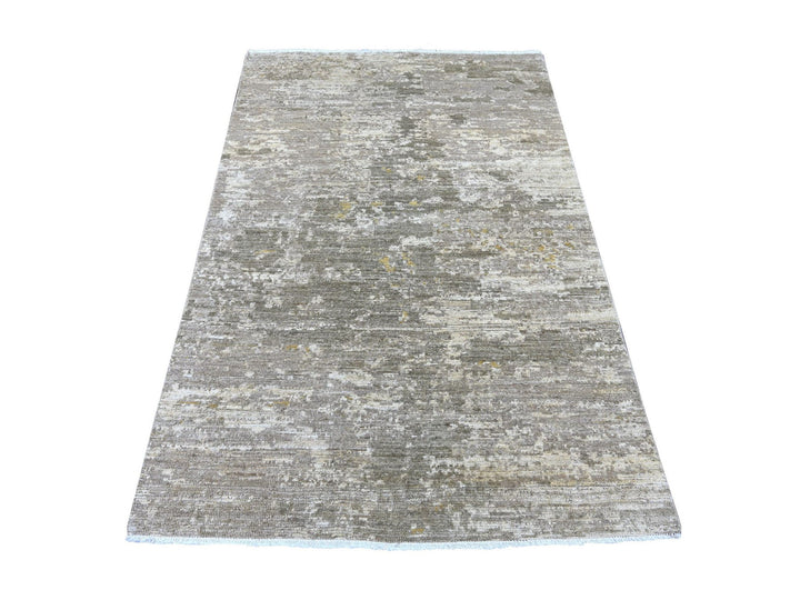 4'0" x 6'2" New Hand Knotted Brown Wool Rectangle Oriental Rug - MOA10222888