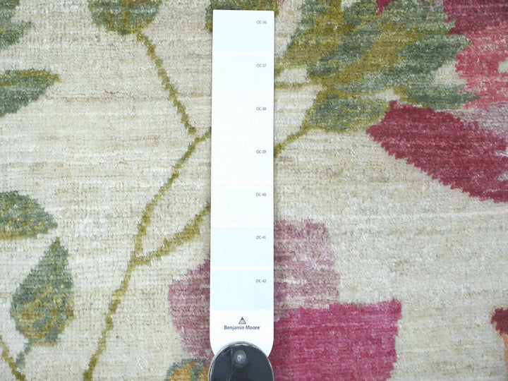 2'2" x 2'11" New Hand Knotted Ivory Wool Rectangle Oriental Rug - MOA10222890