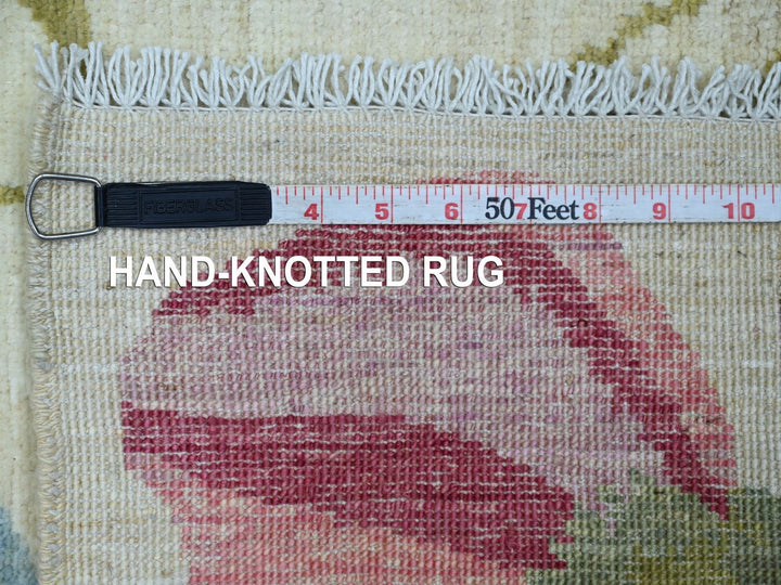 2'2" x 2'11" New Hand Knotted Ivory Wool Rectangle Oriental Rug - MOA10222890