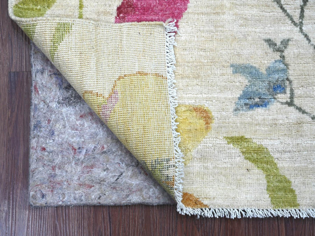 2'0" x 3'2" New Hand Knotted Ivory Wool Rectangle Oriental Rug - MOA10222892