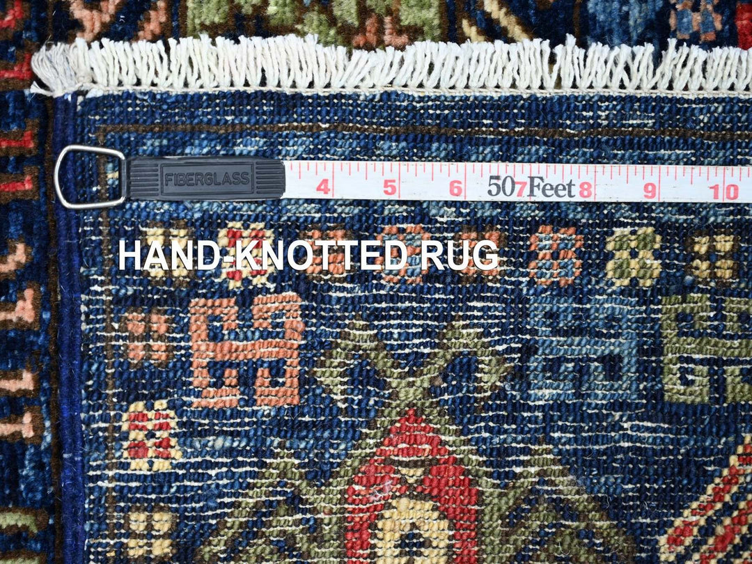 2'10" x 6'0" New Hand Knotted Blue Wool Runner Oriental Rug - MOA10222893