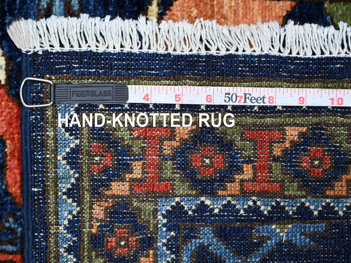2'8" x 5'10" New Hand Knotted Blue Wool Runner Oriental Rug - MOA10222894