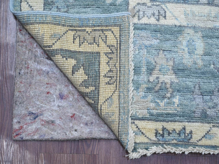 6'0" x 9'0" New Hand Knotted Blue Wool Rectangle Oriental Rug - MOA10222896