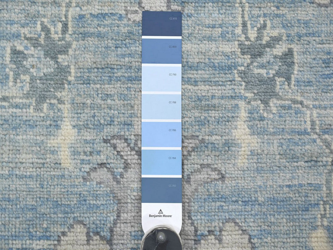 6'0" x 9'0" New Hand Knotted Blue Wool Rectangle Oriental Rug - MOA10222896